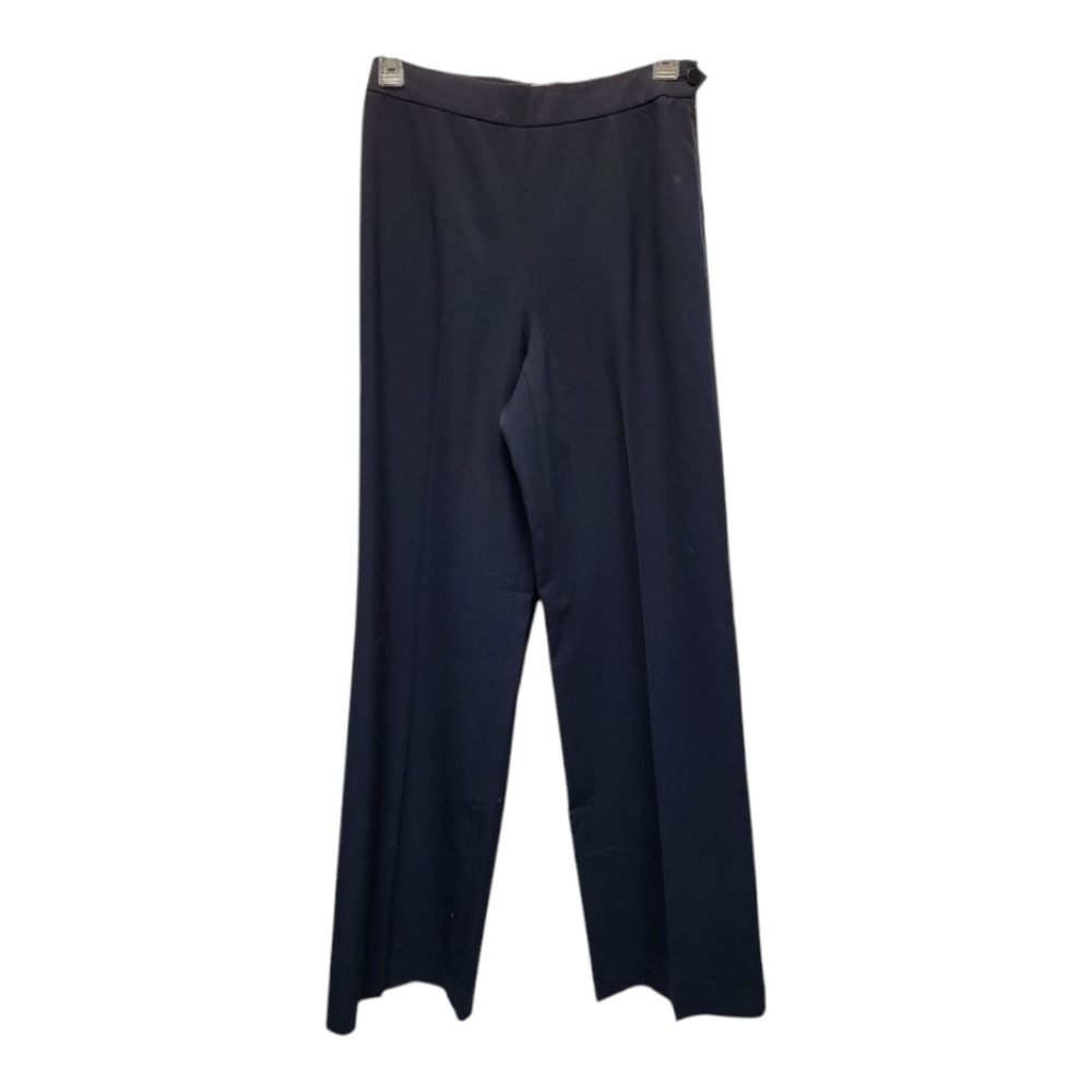 Talbots Navy Blue Wide Leg Pants Side Zip High Rise Stretch Trouser - Size 2